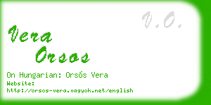 vera orsos business card
